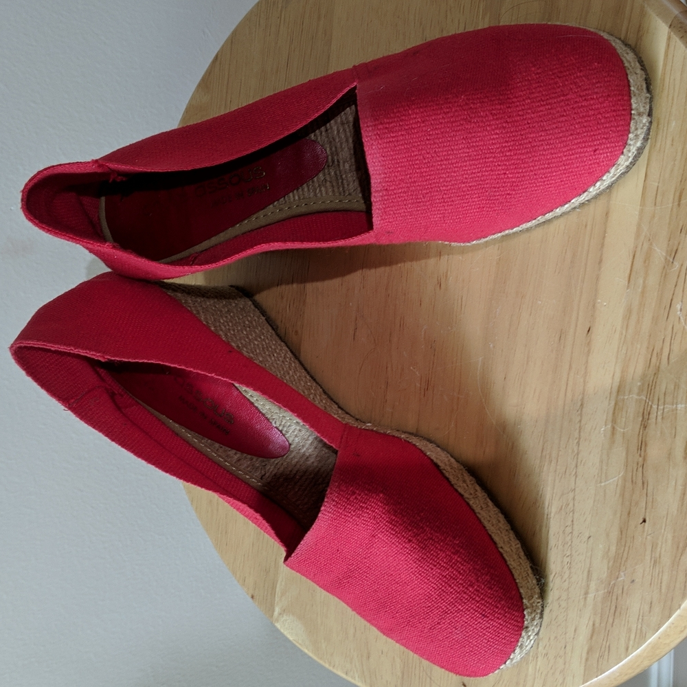 Andre Assous red espadrilles